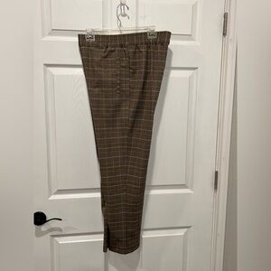 Lark‎ + Grey Houndstooth Women's Pants Size Large Tan Brown